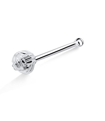 Woolen Ball Shaped Silver Bone Nose Stud NSKD-621